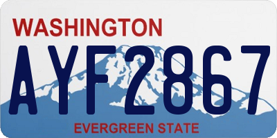 WA license plate AYF2867