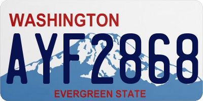 WA license plate AYF2868