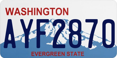 WA license plate AYF2870