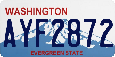 WA license plate AYF2872