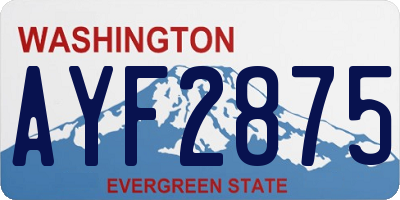 WA license plate AYF2875