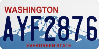 WA license plate AYF2876