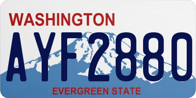 WA license plate AYF2880
