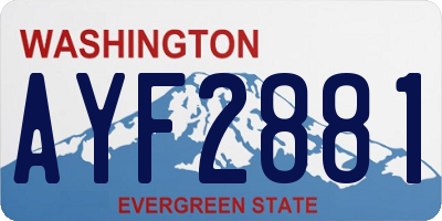 WA license plate AYF2881