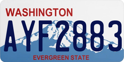 WA license plate AYF2883