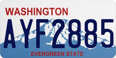 WA license plate AYF2885