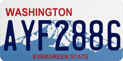 WA license plate AYF2886