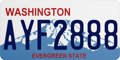 WA license plate AYF2888