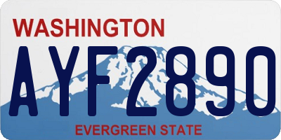 WA license plate AYF2890
