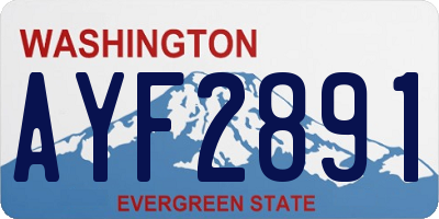 WA license plate AYF2891