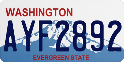 WA license plate AYF2892