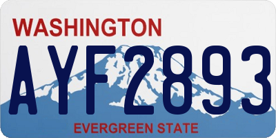 WA license plate AYF2893