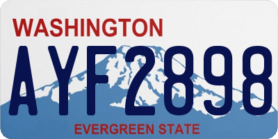 WA license plate AYF2898