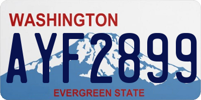 WA license plate AYF2899