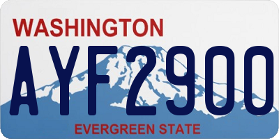 WA license plate AYF2900