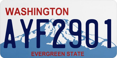 WA license plate AYF2901