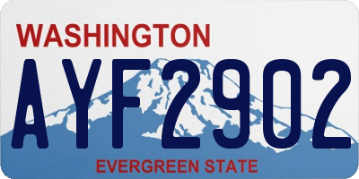 WA license plate AYF2902