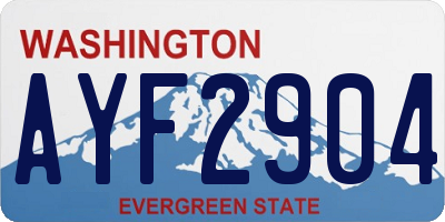 WA license plate AYF2904