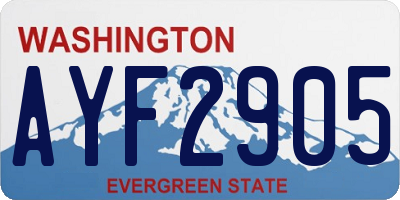 WA license plate AYF2905