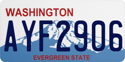 WA license plate AYF2906