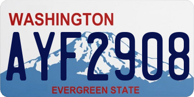 WA license plate AYF2908
