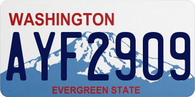 WA license plate AYF2909
