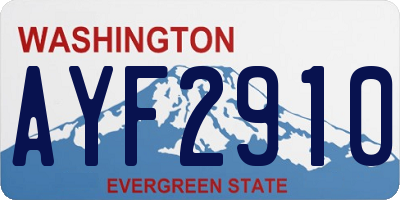 WA license plate AYF2910