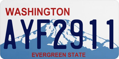 WA license plate AYF2911