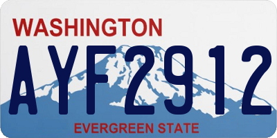 WA license plate AYF2912