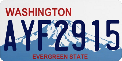 WA license plate AYF2915