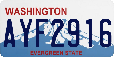 WA license plate AYF2916