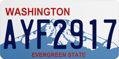 WA license plate AYF2917
