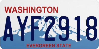 WA license plate AYF2918