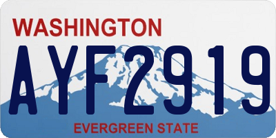 WA license plate AYF2919