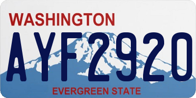 WA license plate AYF2920