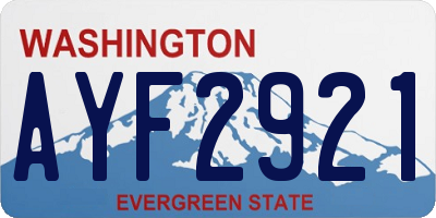 WA license plate AYF2921
