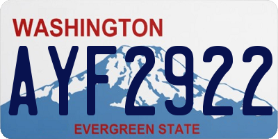 WA license plate AYF2922