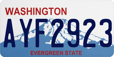 WA license plate AYF2923