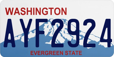 WA license plate AYF2924