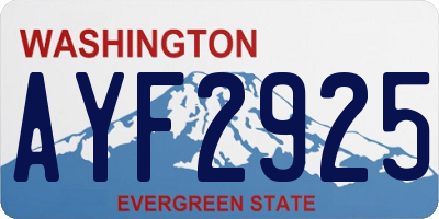 WA license plate AYF2925