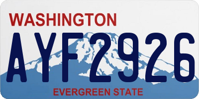 WA license plate AYF2926