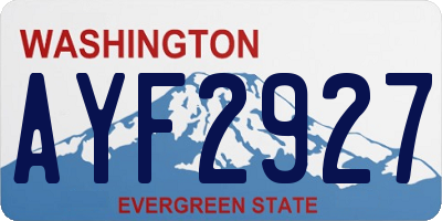 WA license plate AYF2927