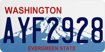 WA license plate AYF2928