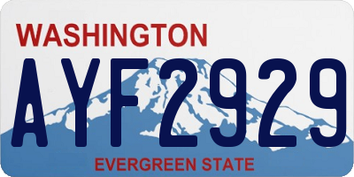 WA license plate AYF2929