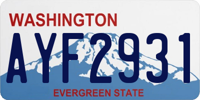 WA license plate AYF2931