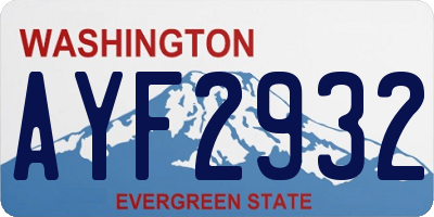 WA license plate AYF2932