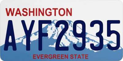 WA license plate AYF2935