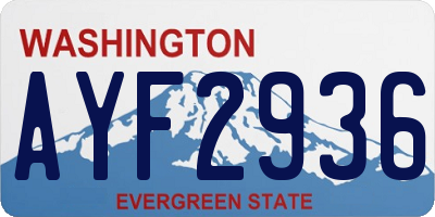 WA license plate AYF2936