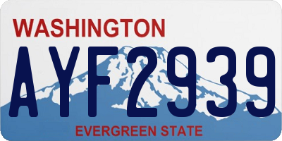 WA license plate AYF2939