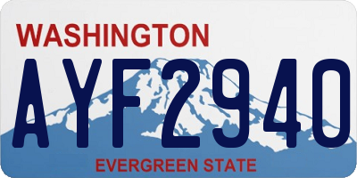 WA license plate AYF2940